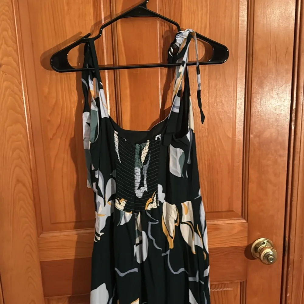 Reformation Black Floral Tie-Shoulder Midi Dress - Picture 6 of 10